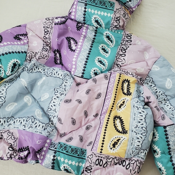 Zara Kids Multicolor Patchwork Puffer Jacket - Picture 9 of 10